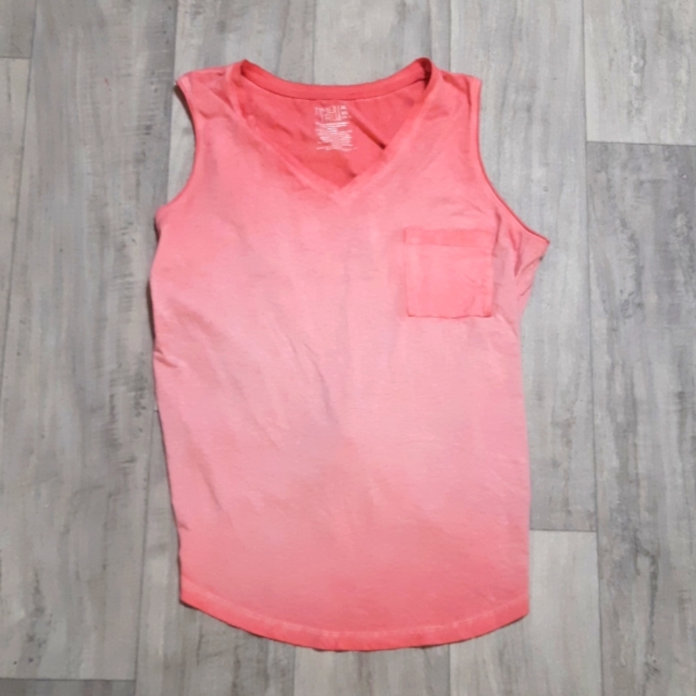 Womens tagless tee Tshirt high low tie back Summer XL Time and Tru